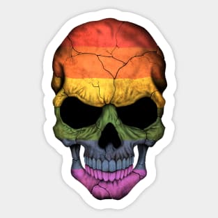 Gay Pride Rainbow Flag Skull Sticker